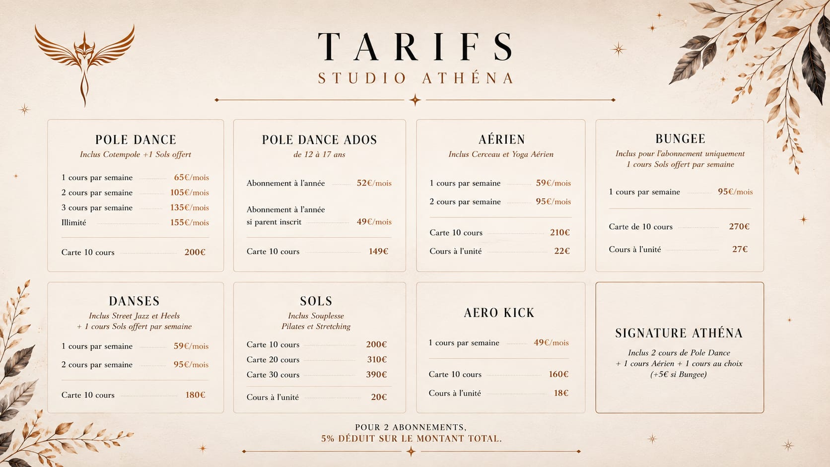 tarifs
